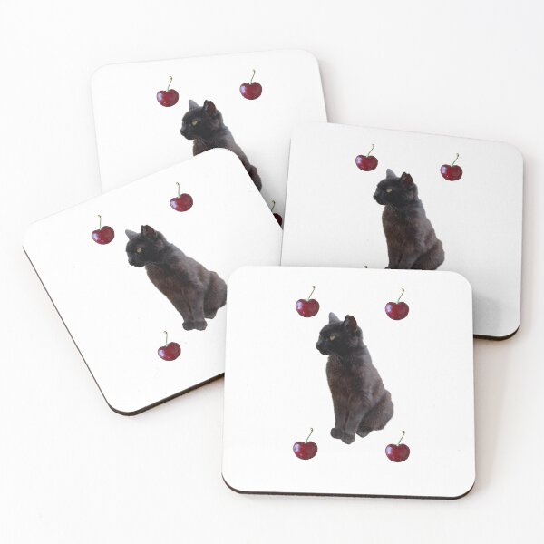 Item preview, The black cat and cherries designed and sold by boomantique.
