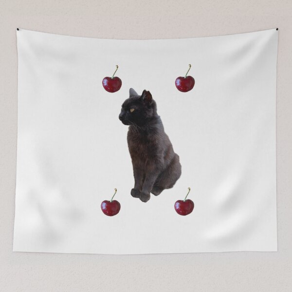 Item preview, The black cat and cherries designed and sold by boomantique.