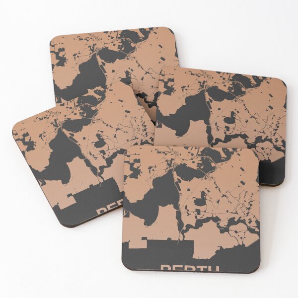 Item preview, Perth Map Art Chocolate color Australia designed and sold by EpicMaps.