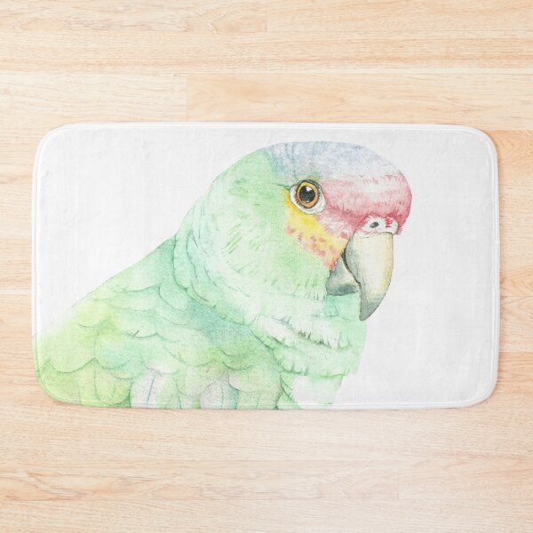 Item preview, red-lored amazon watercolor portrait parrot designed and sold by L'Atelier Oranjade.