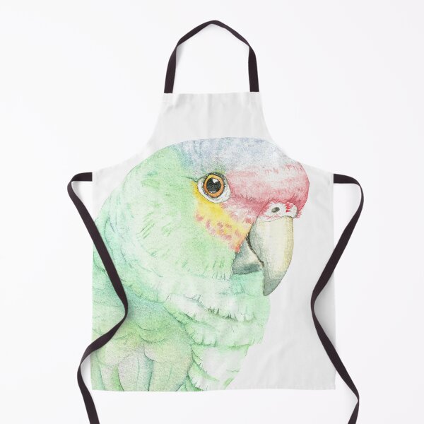 Item preview, red-lored amazon watercolor portrait parrot designed and sold by L'Atelier Oranjade.