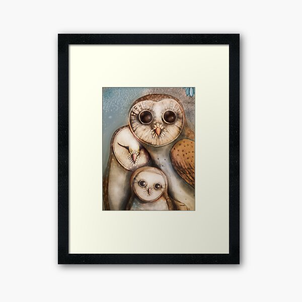 three wise owls Framed Art Print