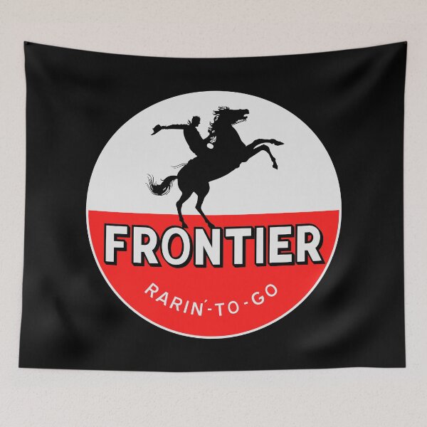 Item preview, Frontier Gasoline Rarin'-to-go vintage sign designed and sold by htrdesigns.
