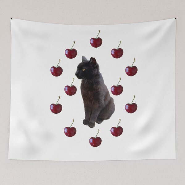 Item preview, The black cat - cherries designed and sold by boomantique.