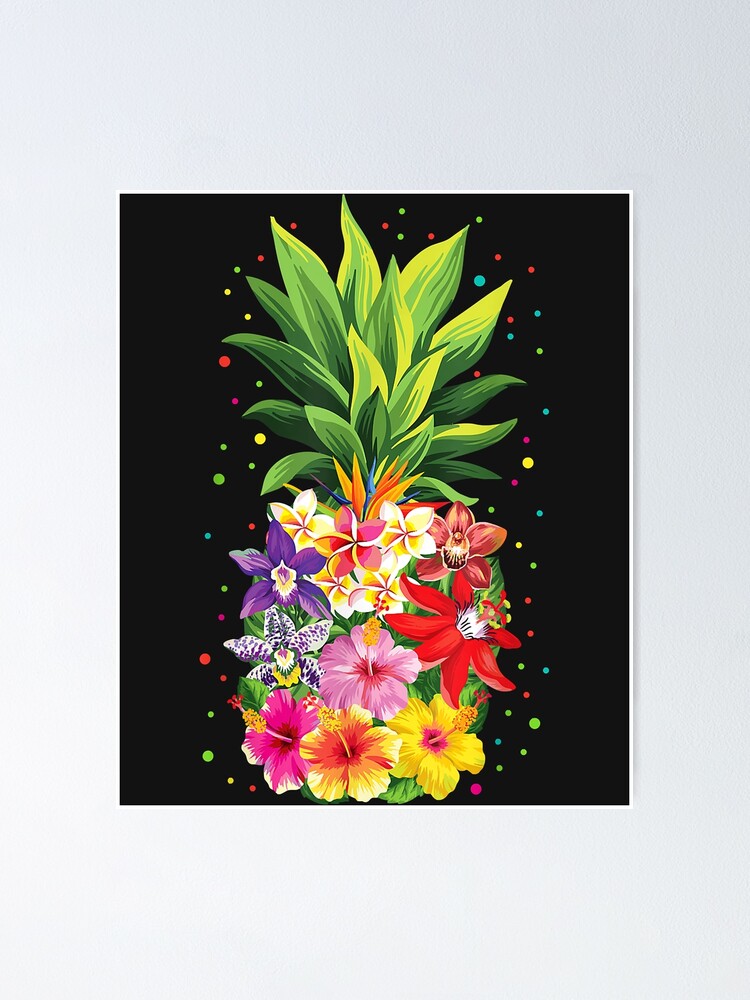 Pineapple Flowers Shirt Women Aloha Hawaii Vintage Hawaiian Pineapple Flowers Shirt Women Aloha Hawaii Vintage Hawaiian
