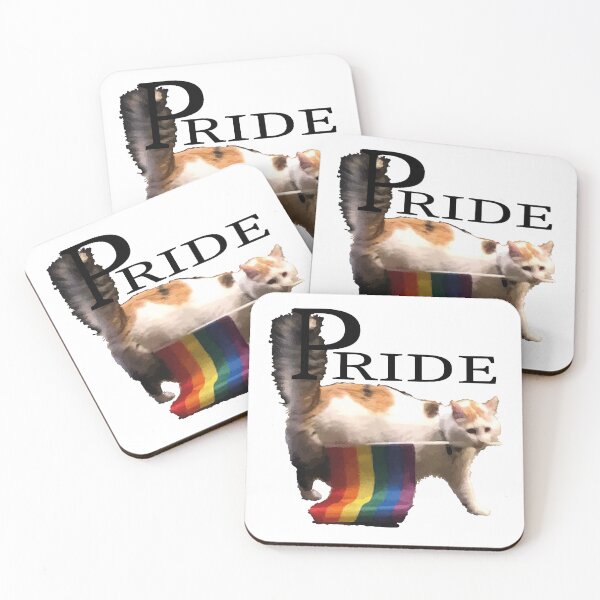 Item preview, Pride cat with LGBTQ flag designed and sold by AkraidaxDesign.
