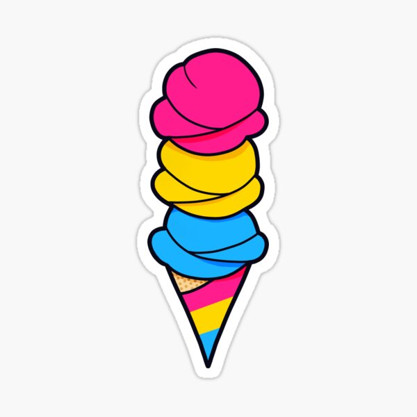 Pansexual Ice Cream Cone Sticker
