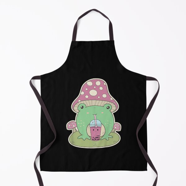 Item preview, Cottagecore Mushroom Hat Frog Drinking Boba Tea Cute Froggy  designed and sold by DieterShop.