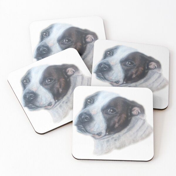 Item preview, Staffordshire Bull Terrier dog pet portrait painting wall art designed and sold by Julieford.