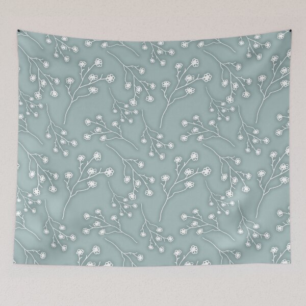 Item preview, Baby's Breath Flower Pattern - Grey Green designed and sold by Chaparralia.
