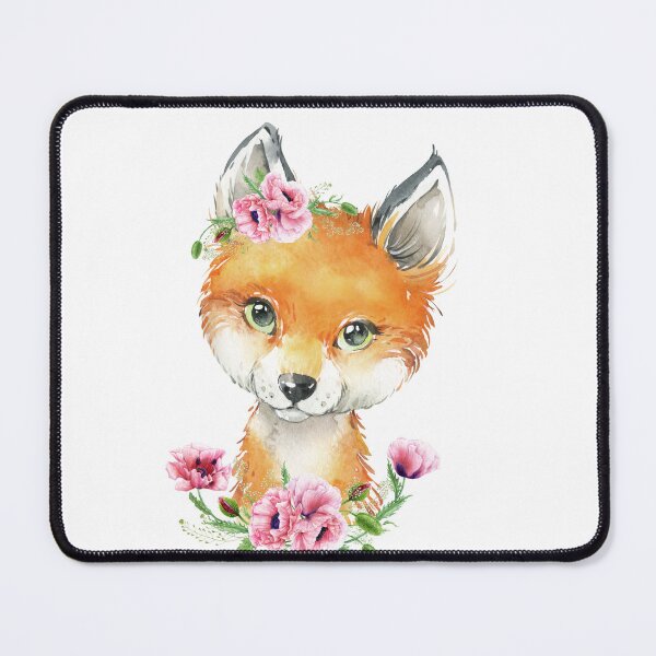 Item preview, Woodland Fox with Pink Floral Poppies designed and sold by Paulele.