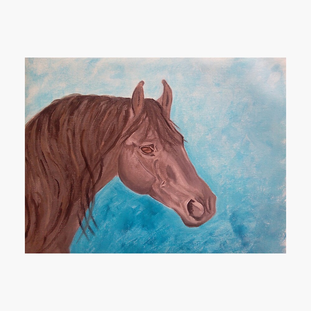 Black Horse Oil Painting Poster By Rheycreative Redbubble