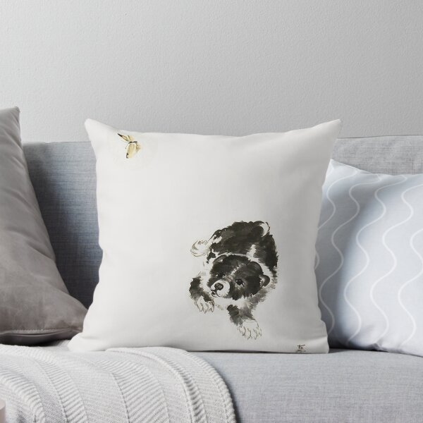 Item preview, Dog and butterfly by Ohara Koso designed and sold by sunnyartgarden.