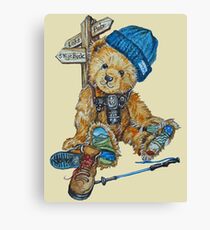 Hill Walking Teddy Bear Canvas Print