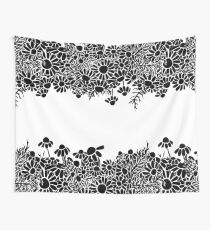 Chamomile flowers in black and white Wall Tapestry