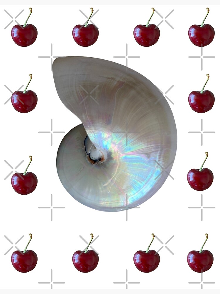 Discover Nautilus Shell - Cherries Premium Matte Vertical Poster