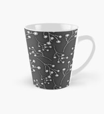 Baby's Breath Flower Pattern - Black Tall Mug