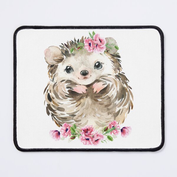 Item preview, Woodland Hedgehog with Pink Floral Poppies designed and sold by Paulele.