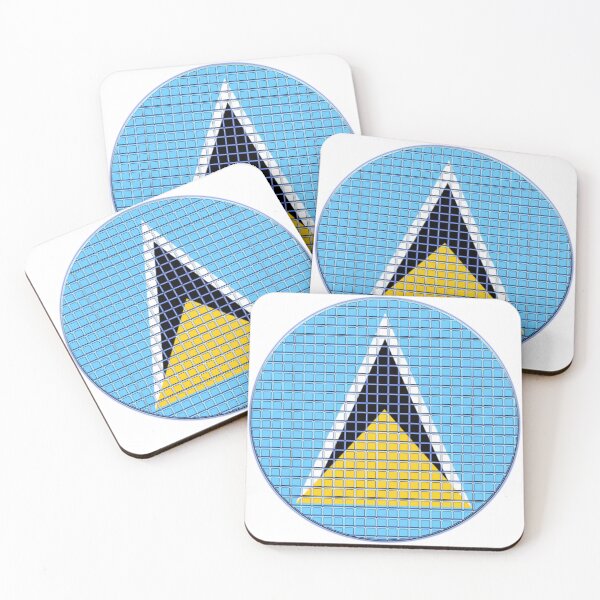 Item preview, Saint Lucia Flag Rounded - Squares Pixel  designed and sold by MoonElite.