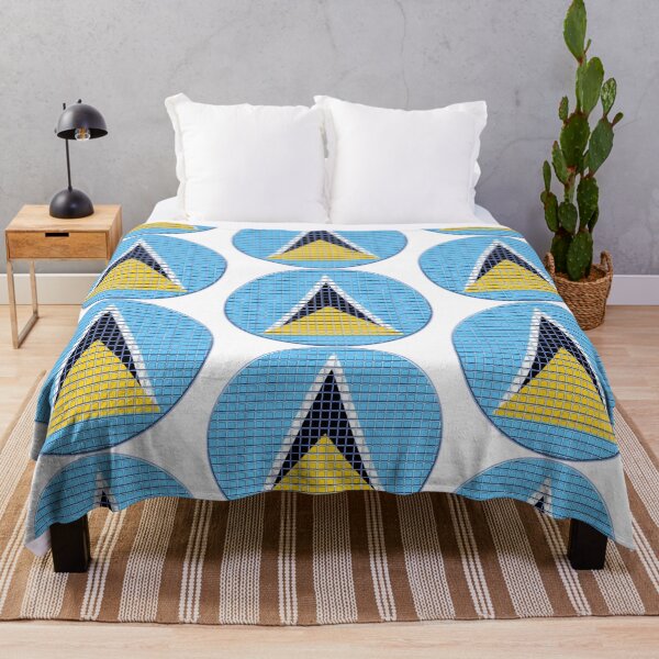 Item preview, Saint Lucia Flag Rounded - Squares Pixel designed and sold by MoonElite.