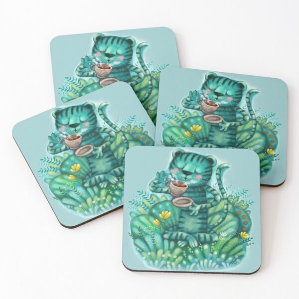Item preview, tiger relax, a cat who loves tea designed and sold by manumella.