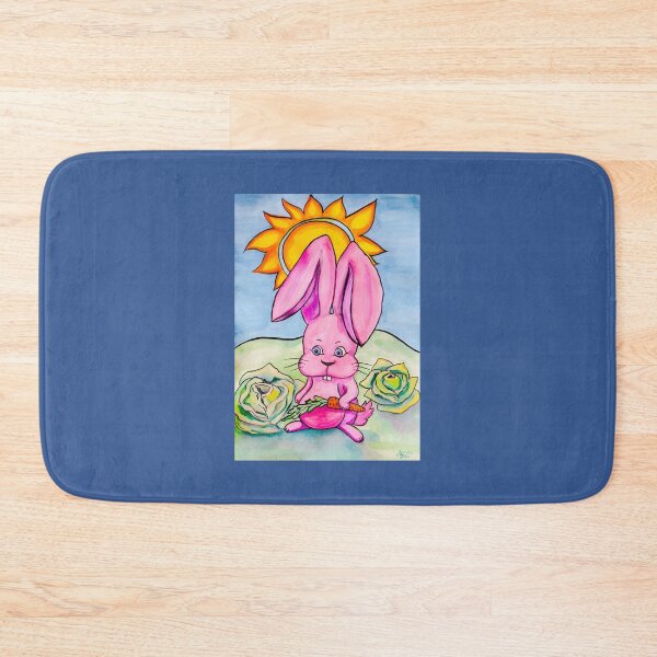Item preview, Pink bunny with a carrot, watercolour drawing by MariDani Art designed and sold by MariDaniArt.