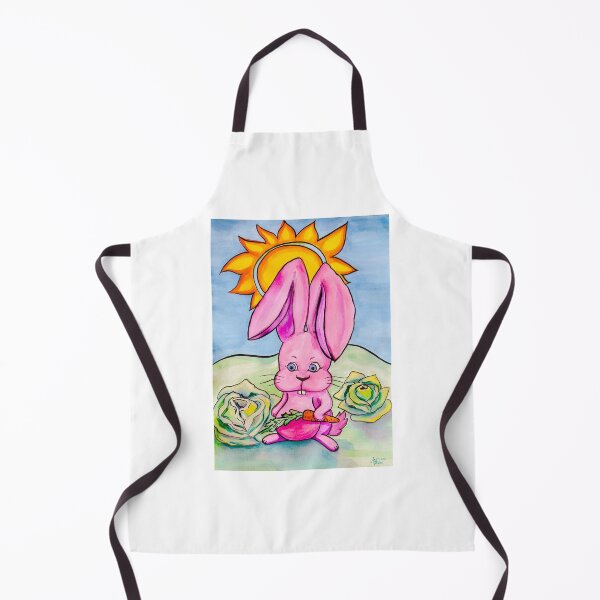 Item preview, Pink bunny with a carrot, watercolour drawing by MariDani Art designed and sold by MariDaniArt.