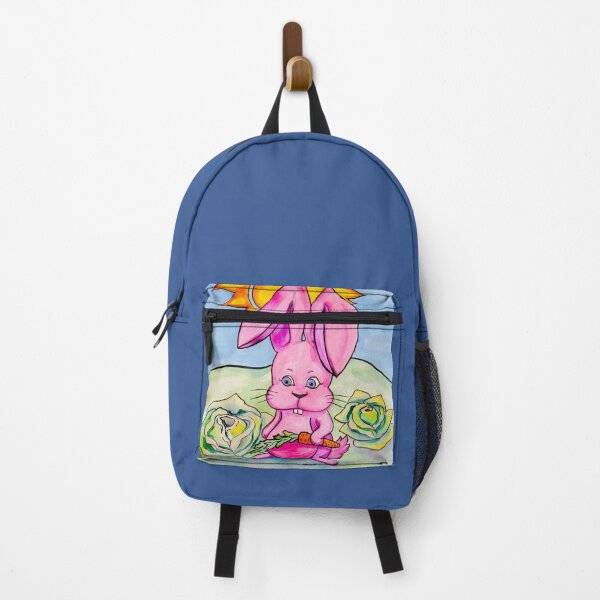 Item preview, Pink bunny with a carrot, watercolour drawing by MariDani Art designed and sold by MariDaniArt.