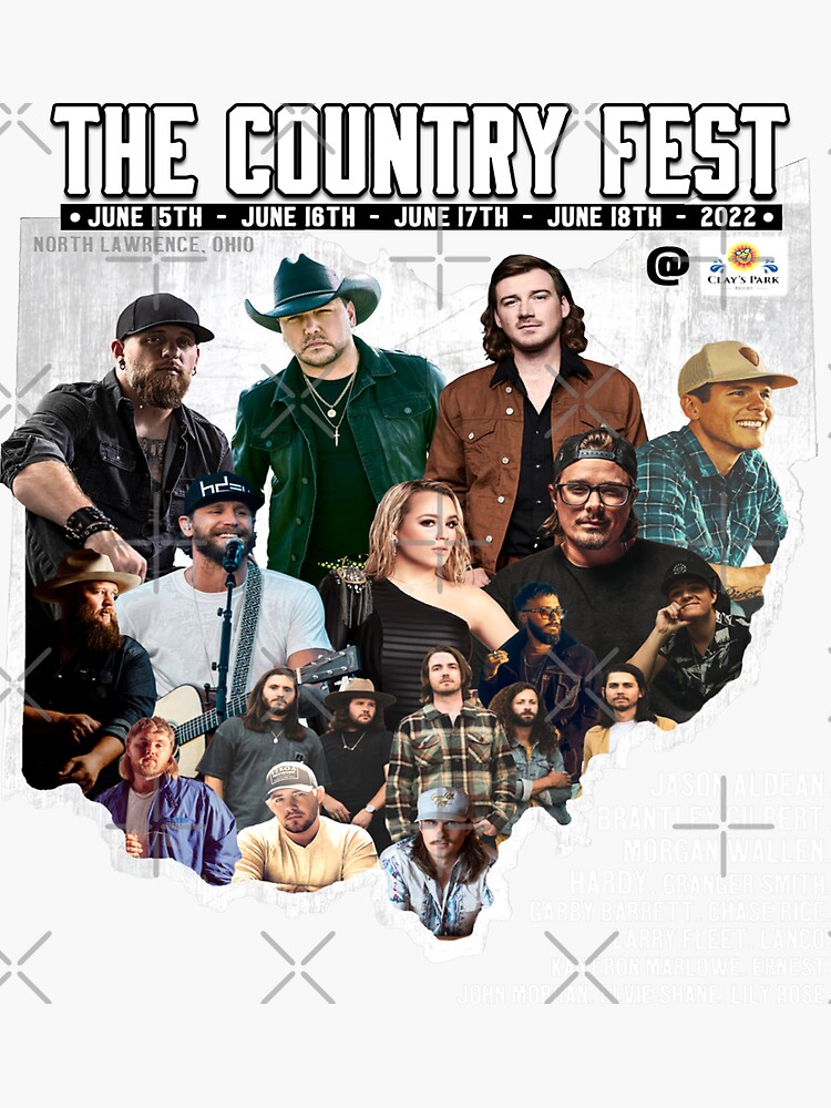 "The Country Fest 2022 LineUp" Sticker for Sale by bonds69 Redbubble