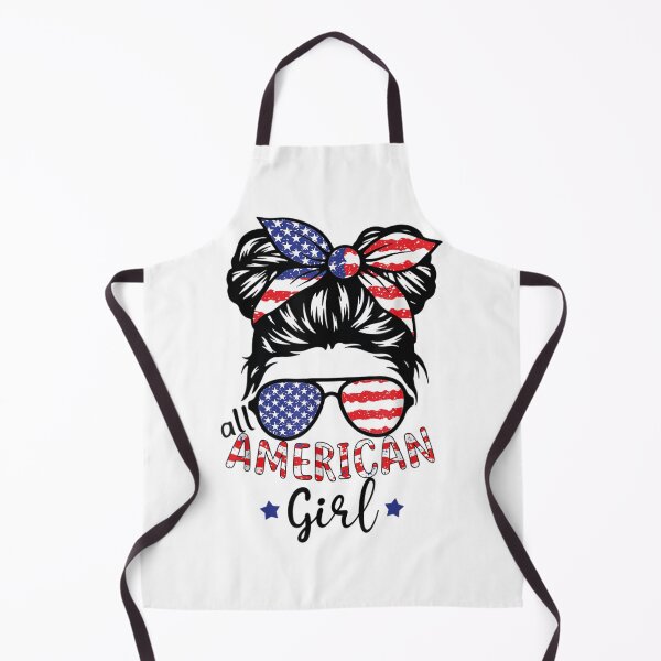 Item preview, All American Girl 4th Of July Women Messy Bun Usa Flag designed and sold by WordArtDesign.