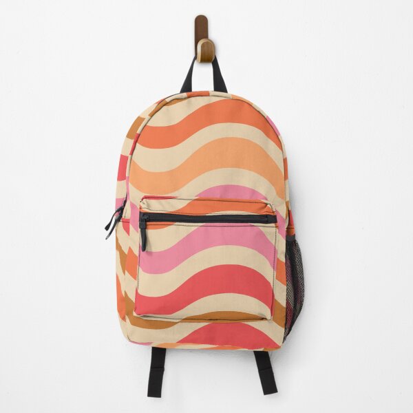 Item preview, Funky retro 70s  waves pattern  in red, pink, orange and brown  designed and sold by Yasminepatterns .