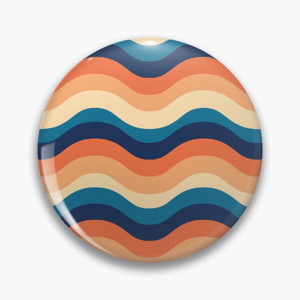 Item preview, Retro 70s groovy lines pattern in orange, beige and blue  designed and sold by Yasminepatterns .