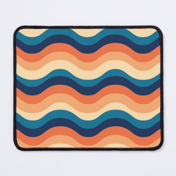 Item preview, Retro 70s groovy lines pattern in orange, beige and blue  designed and sold by Yasminepatterns .