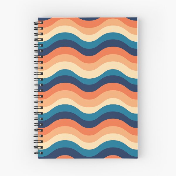 Item preview, Retro 70s groovy lines pattern in orange, beige and blue  designed and sold by Yasminepatterns .