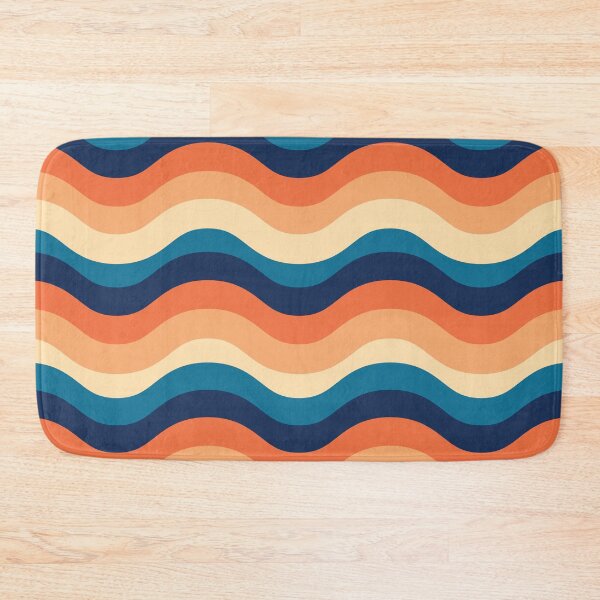 Item preview, Retro 70s groovy lines pattern in orange, beige and blue  designed and sold by Yasminepatterns .