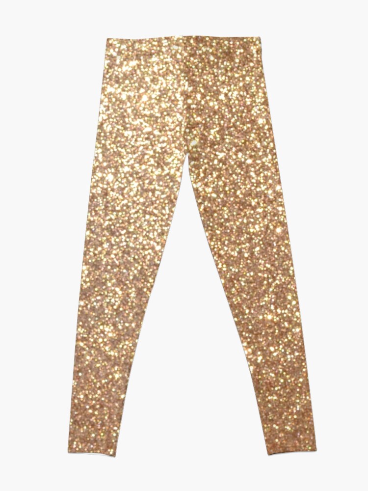 Alternate view of Copper Rose Gold Metallic Glitter Leggings