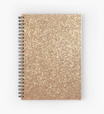Copper Rose Gold Metallic Glitter Spiral Notebook