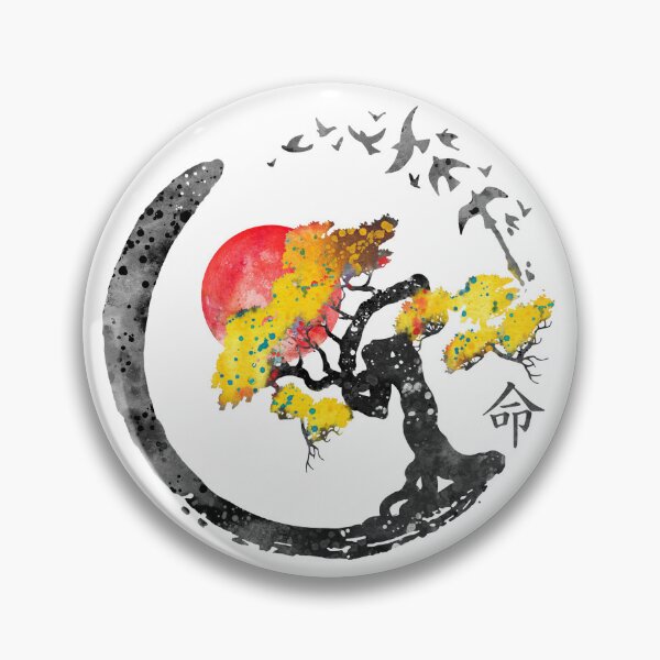 Item preview, Enso circle and Bonsai tree designed and sold by Rosaliartbook.