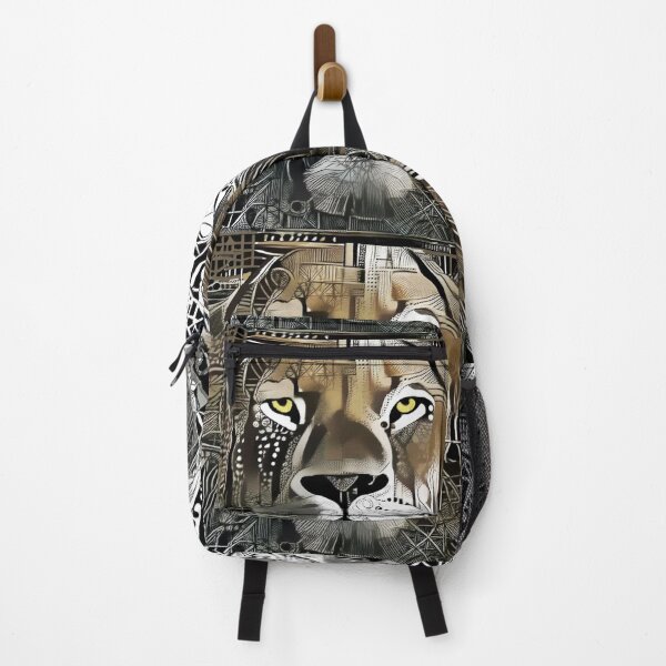 Item preview, Lion in Black and White and Brown, with yellow eyes designed and sold by WildCanyon.
