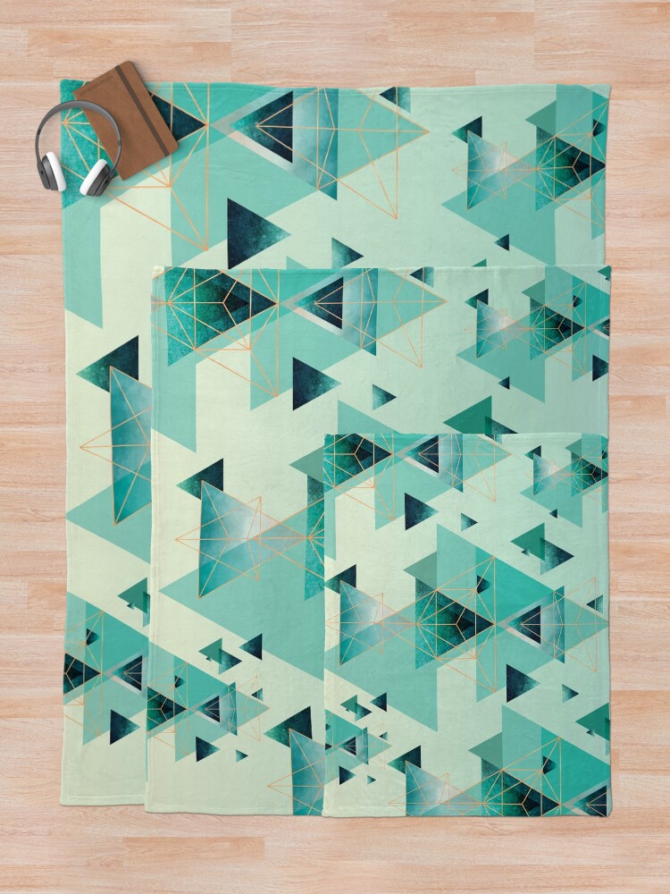 Teal Triangle Throw shops Blanket