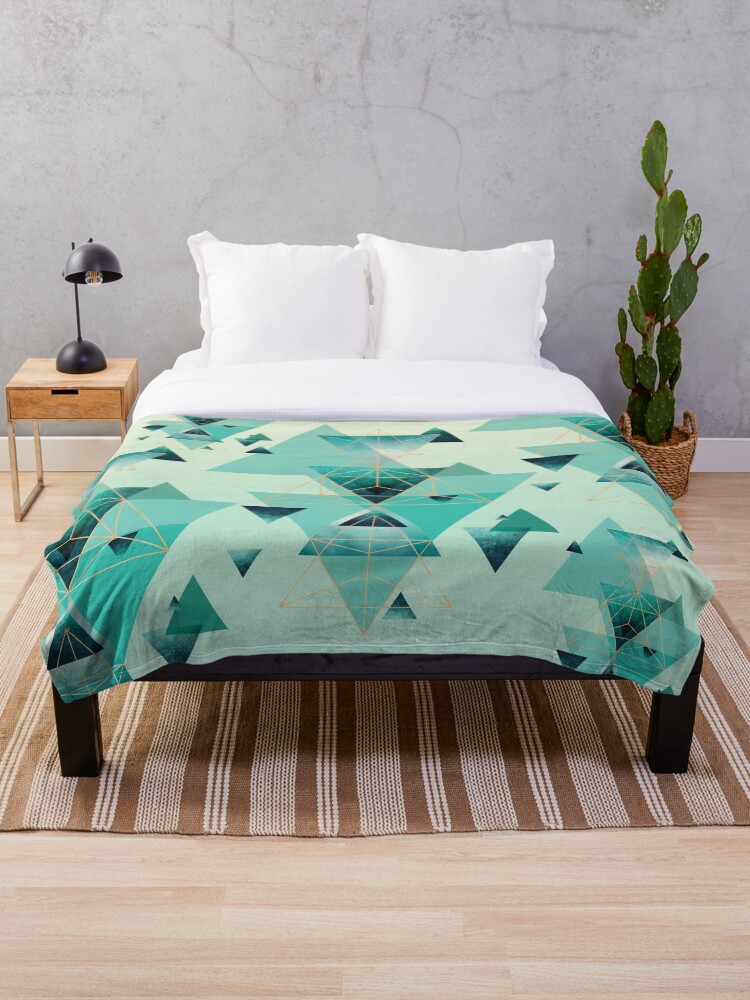 Teal Triangle Throw cheapest Blanket