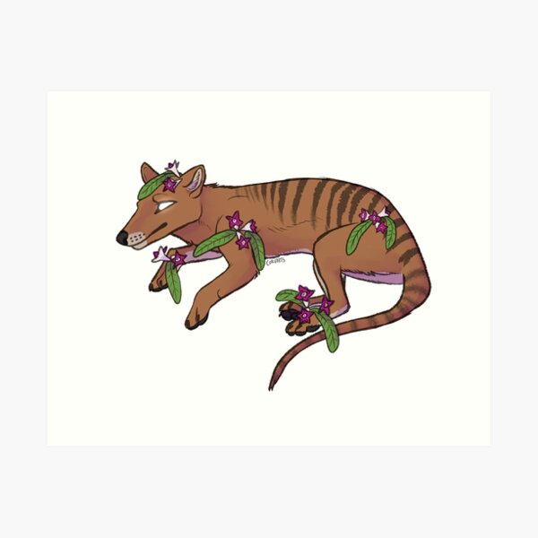 Item preview, thylacine and st helena olive designed and sold by corvidarts.