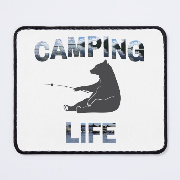 Item preview, Camping life fishing bear designed and sold by cowgirltracie.