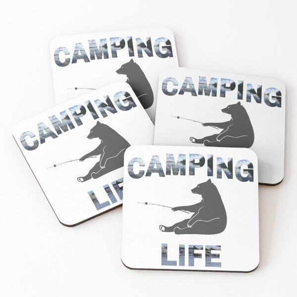 Item preview, Camping life fishing bear designed and sold by cowgirltracie.