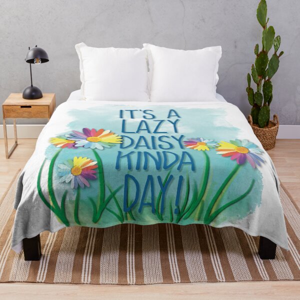 Item preview, It’s a Lazy Daisy Kinda Day!  Cute text with rainbow flowers  designed and sold by MunsyArt.