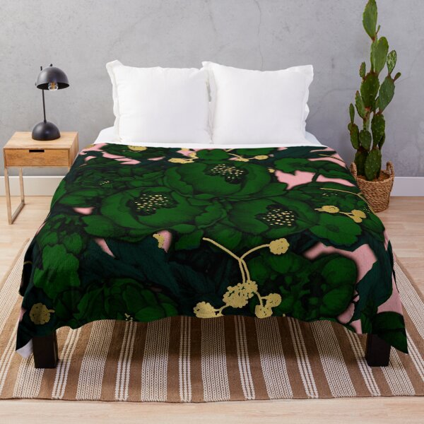 Vista previa del artículo con la obra «Flores de peonía verde rosa y oro», diseñado y vendido por JJLosh.