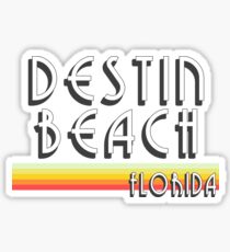 Destin Beach FL Retro Lines Sticker