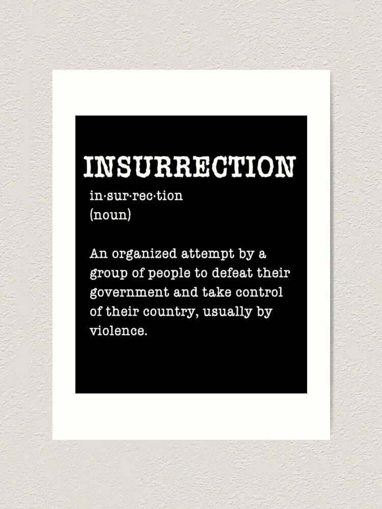INSURRECTION DEFINITION OF INSURRECTION Art Print for Sale by LoveAndDefiance Redbubble