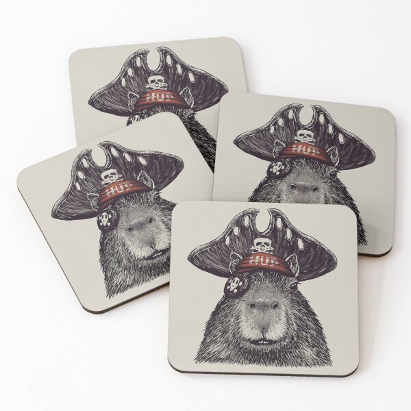 Item preview, Capyrate - Pirate Capybara  | Capy Yuzu | His Name - Gort | Pet Mat Bandana designed and sold by Any Color Designs.