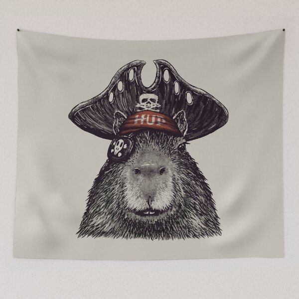 Item preview, Capyrate - Pirate Capybara  | Capy Yuzu | His Name - Gort | Pet Mat Bandana designed and sold by Any Color Designs.